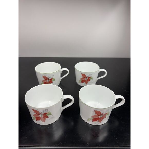 4 Block Spal Poinsettia Watercolors‎ Mary Lou Goertzen Coffee Cups Mugs EUC - Picture 11 of 11